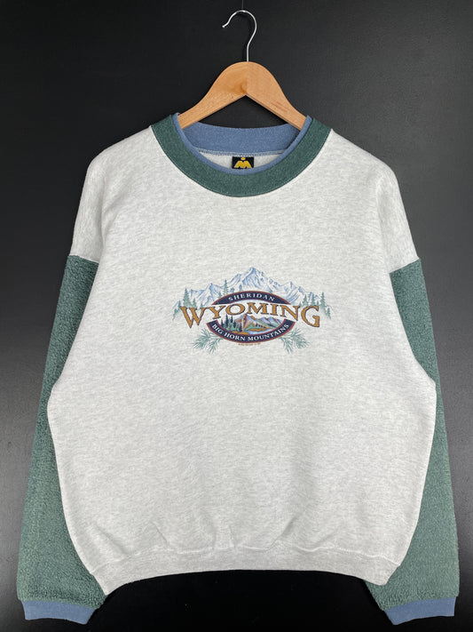 1999 WYOING Made in USA Size L Vintage College Sweat-shirt / E2592S