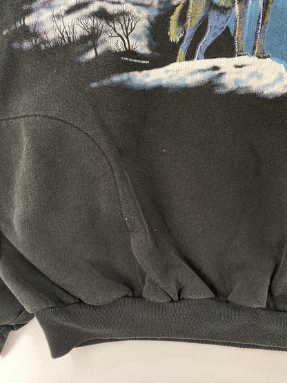.90's WOLVES Made in USA Size XL Vintage Animal Sweat-Shirt / E6658S