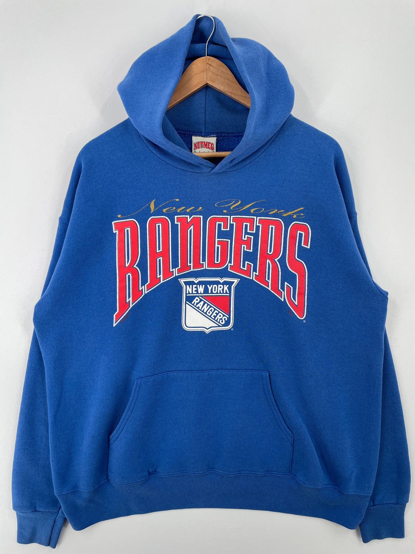 90's NEW YORK RANGERS Made in USA Size L Vintage NHL Hoodie Sweat-Shirt / A8828