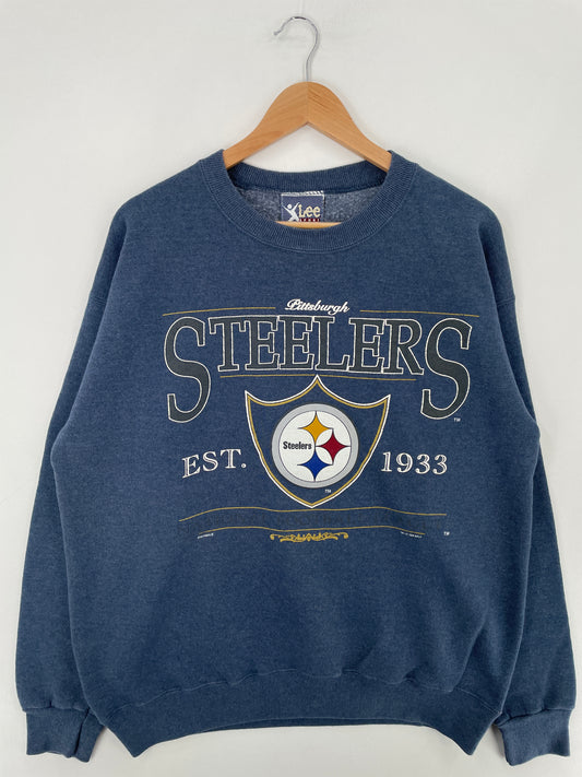 1996 PITTSBURGH STEELERS Made in USA Size L Vintage NFL Sweat-shirt / E2944S