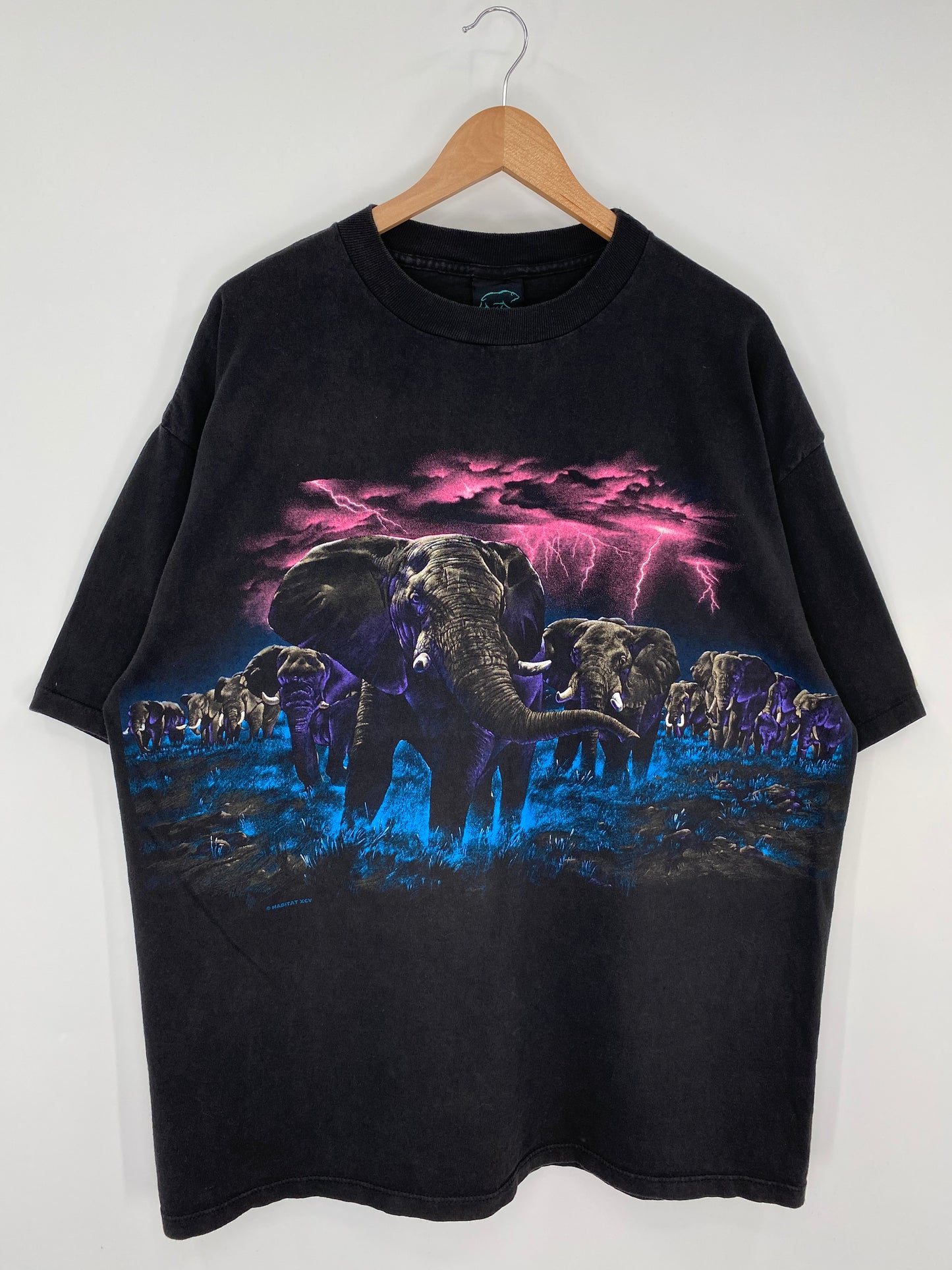 90's ELEPHANT ALL OVER PRINT Made in USA Size XXL Vintage T- shirt / K9880