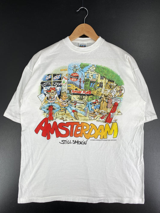 Vintage AMSTERDAM STILL SMOKIN' Size XL Vintage T-Shirt / A5195