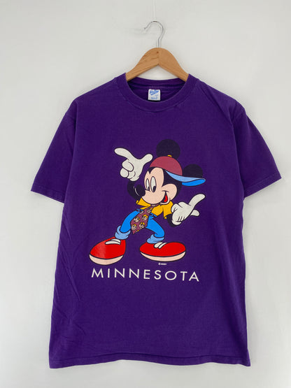 90's DISNEY MICKEY Made in USA Size L Vintage T-Shirt / E6705T