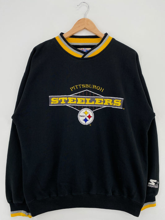 90's STARTER PITTSBURGH STEELERS Size L Vintage NFL Sweat-shirt / A4914