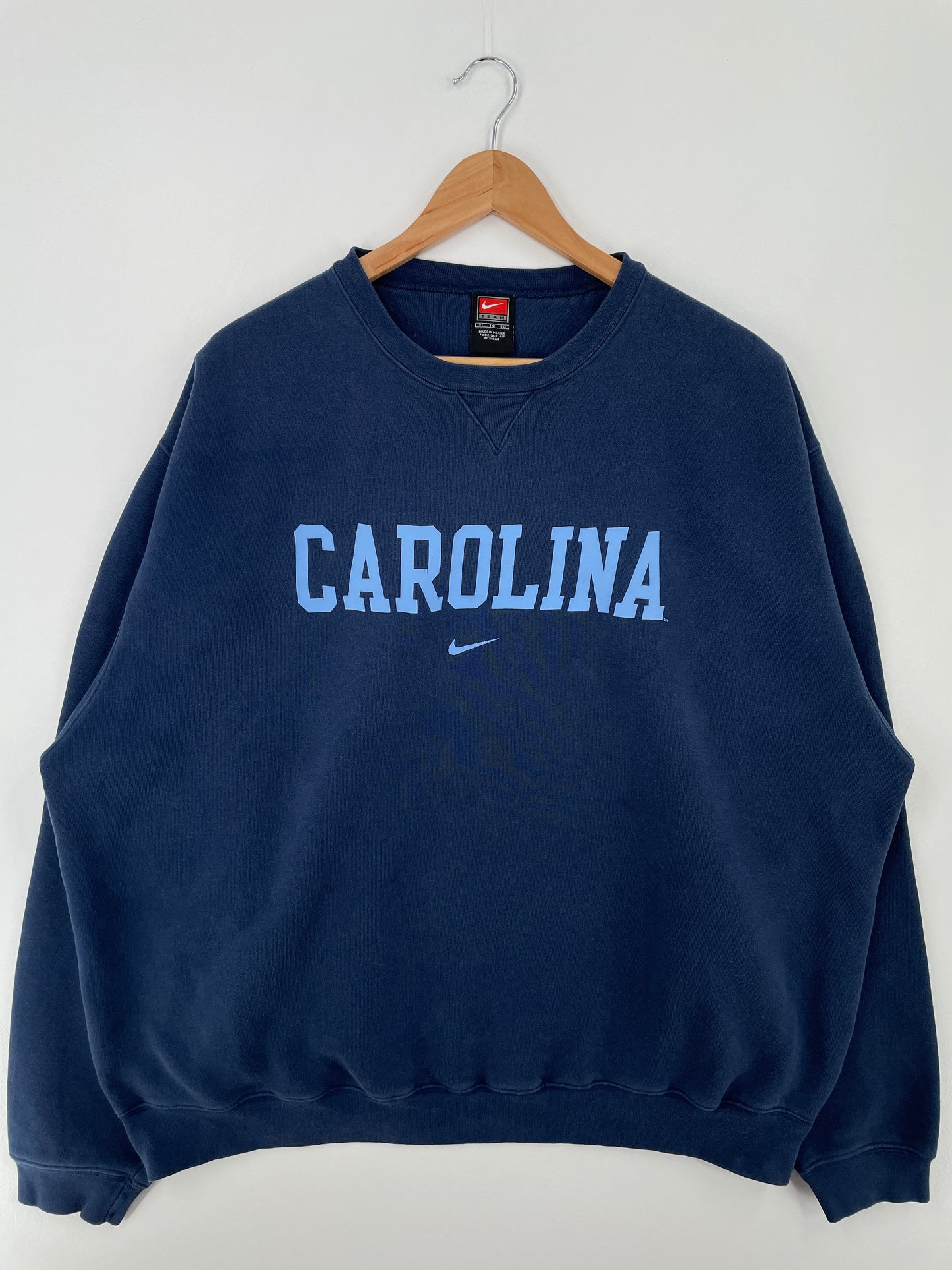 00' NIKE x CAROLINA Size XL Vintage College Sweat-shirt / A8784