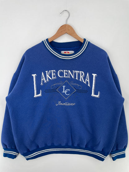 90's INDIANA LAKE CENTRAL Made in USA Size L Vintage College Sweat-shirt / E60