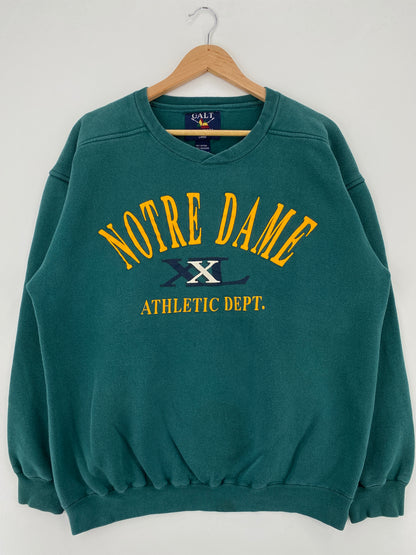 Vintage NOTRE DAME Sizde L College Sweat-Shirt / A3395