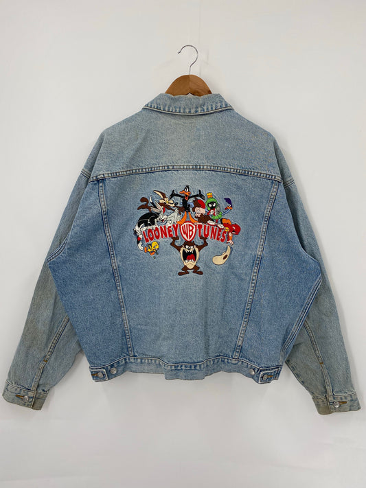 1998 LOONEY TUNES Size XXL Vintage Denim Jacket  / K4326