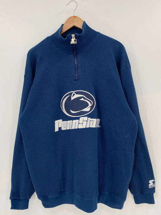 90's STARTER PENN STATE Size XL Vintage Half Zip Sweat-shirt / K6628