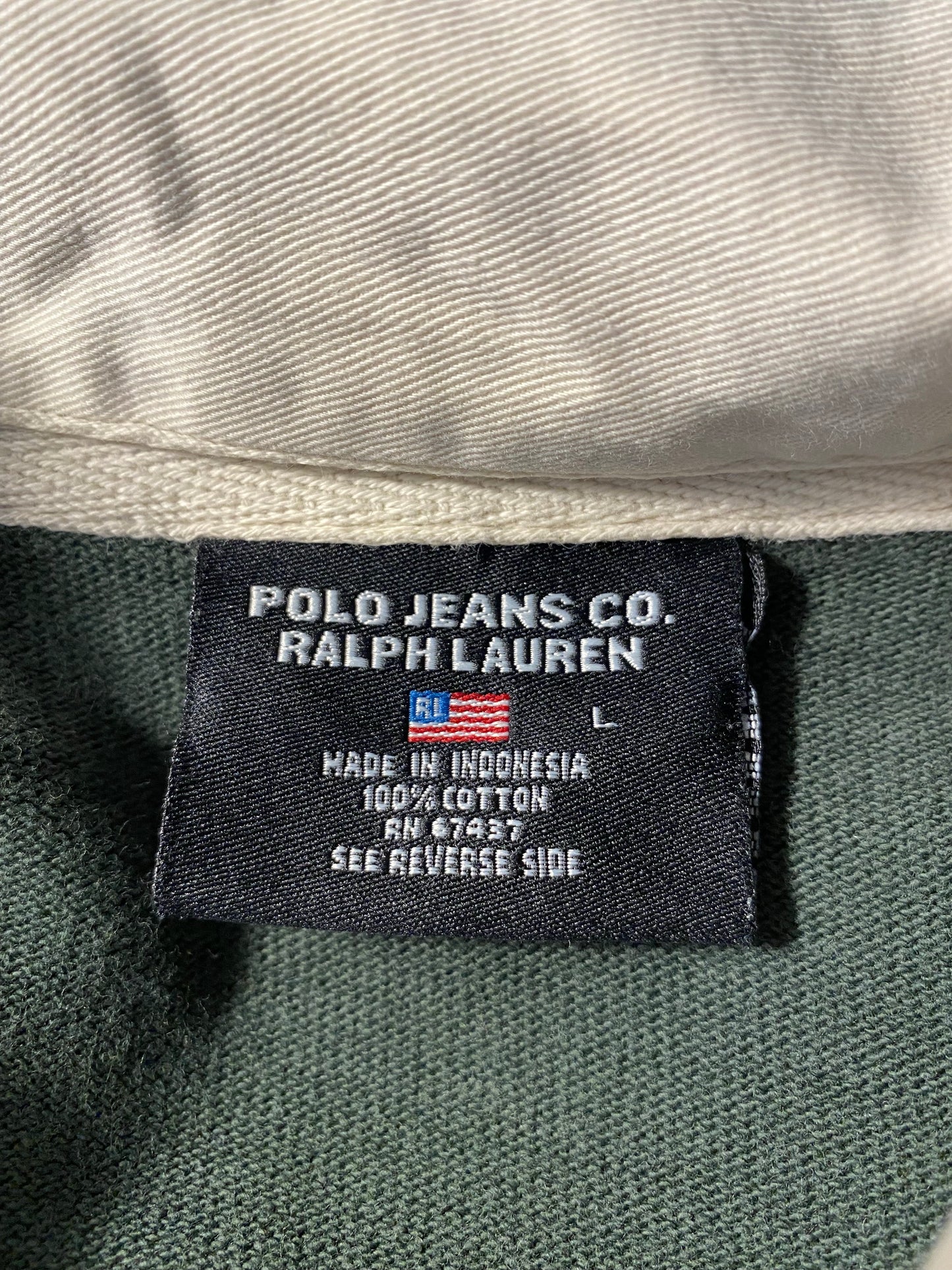 Vintage POLO JEANS RALPH LAUREN Size L Rugby-Shirt / k6946