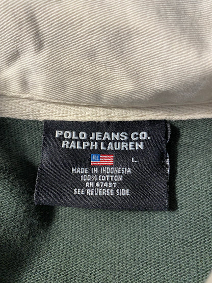 Vintage POLO JEANS RALPH LAUREN Size L Rugby-Shirt / k6946
