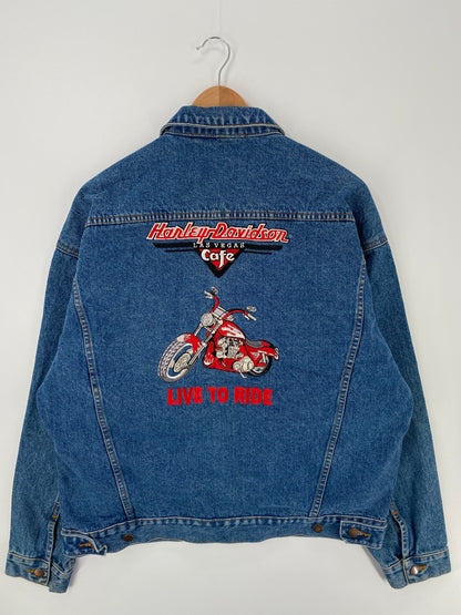 Vintage HARLEY DAVIDSON Size L Denim Jacket / A978