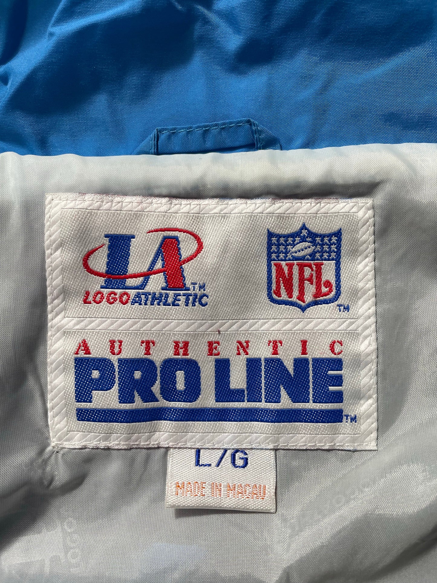 90's CAROLINA PANTHERS Size L Vintage NFL Zip-up Nylon Jacket / A8847