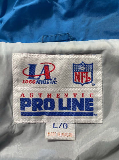 90's CAROLINA PANTHERS Size L Vintage NFL Zip-up Nylon Jacket / A8847