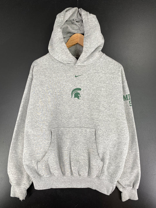 00' NIKE MICHIGAN STATE Size M Vintage College Hoodie Sweat-shirt / A5542