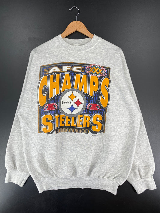 1996 PITTSBURGH STEELERS SUPER BOWL Made in USA Size XL Vintage NFL Sweat-shirt / E5602S