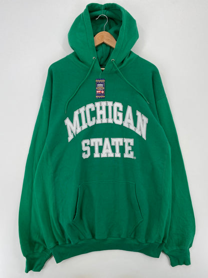 Vintage MICHIGAN STATE Size XL Vintage College Hoodie Sweat-Shirt / A7158