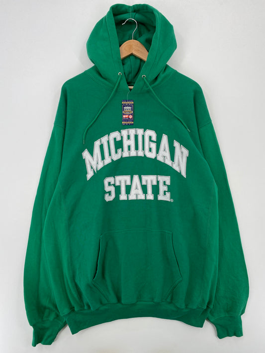 Vintage MICHIGAN STATE Size XL Vintage College Hoodie Sweat-Shirt / A7158
