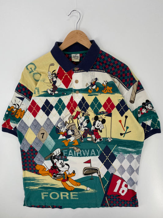 00' DISNEY MICKEY PLUTO Size L Vintage T-Shirts / A586