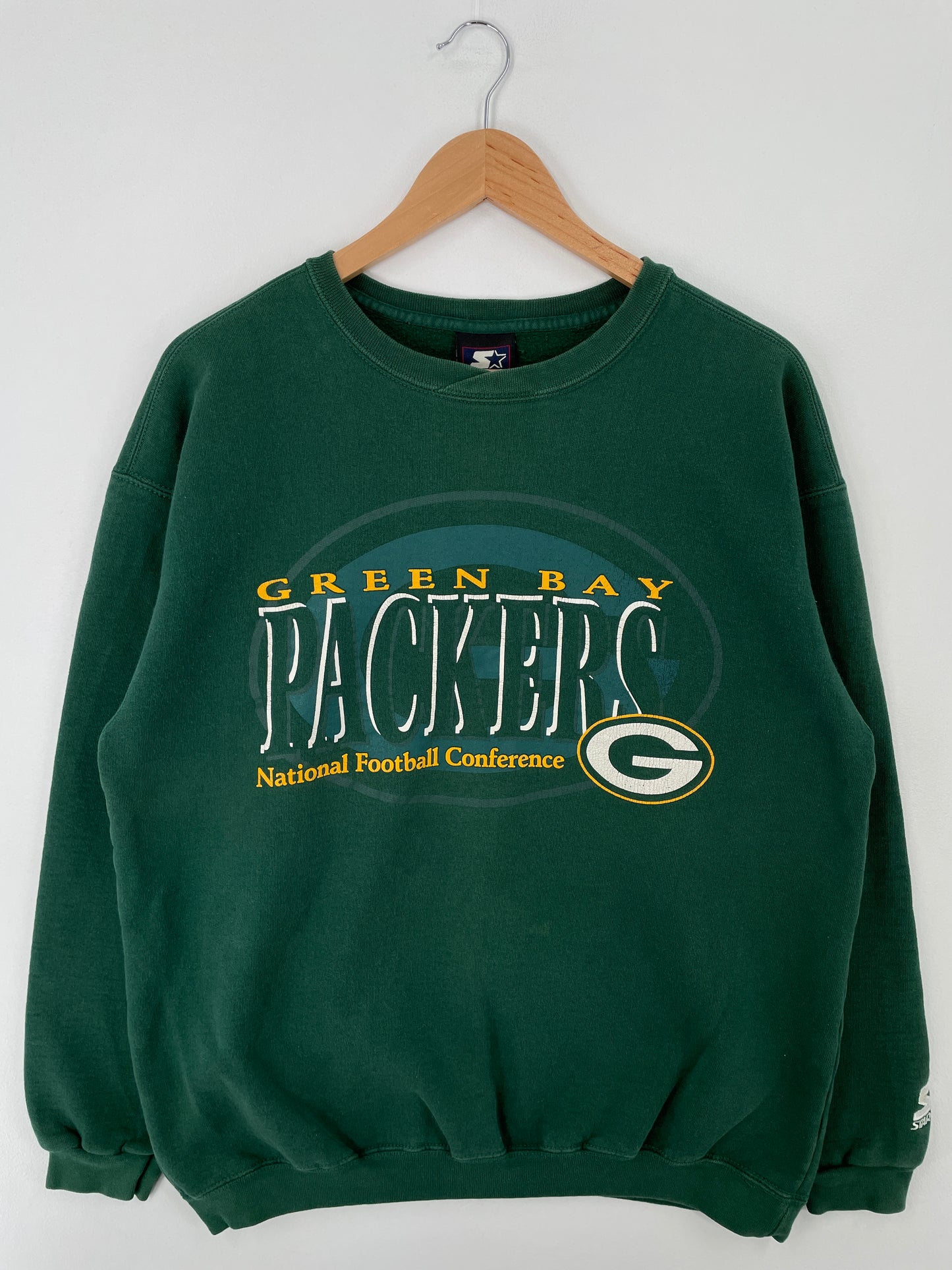 90's STARTER x GREEN BAY PACKERS Made in USA Size L Vintage NFL Sweat-Shirt / A9511