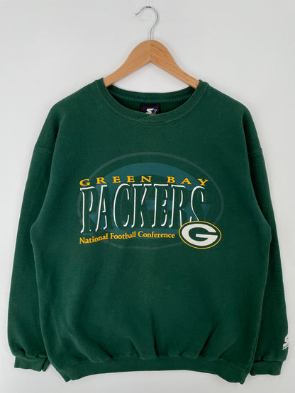 90's STARTER x GREEN BAY PACKERS Made in USA Size L Vintage NFL Sweat-Shirt / A9511