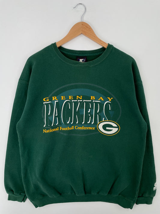 90's STARTER x GREEN BAY PACKERS Made in USA Size L Vintage NFL Sweat-Shirt / A9511