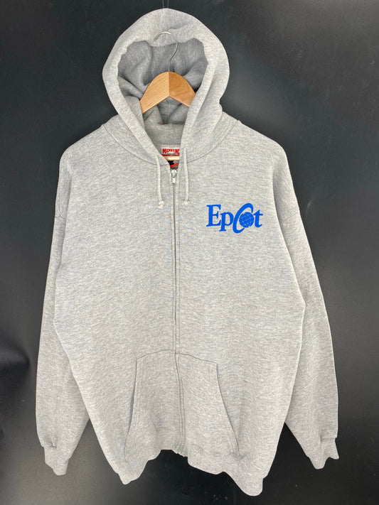 90’s DISNEY EPCOT Made in USA Size XL Vintage Zip Up Sweat-shirt / E285