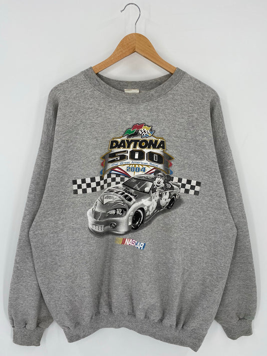 2004 NASCAR DAYTONA x MICKEY Size XL Vintage Racing Sweat-shirt / K6891