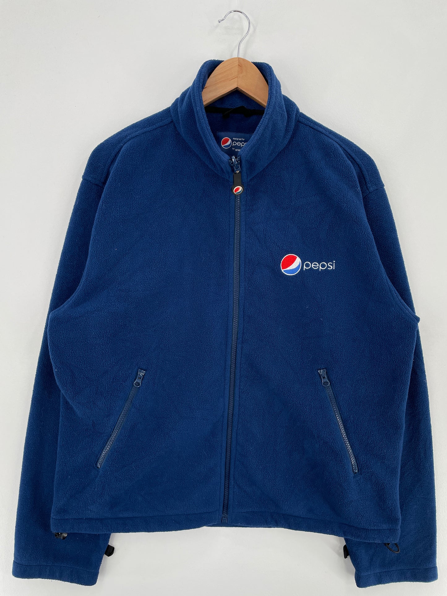 Vintage PEPSI Size M Zip Up Fleece Jacket / E814