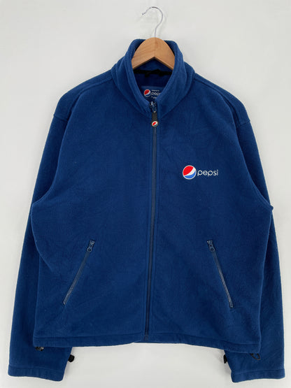 Vintage PEPSI Size M Zip Up Fleece Jacket / E814
