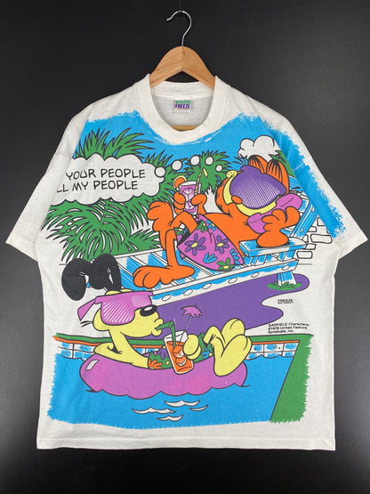 90’s GARFIELD Made in USA Size One Size(Approx.XL) Vintage T-Shirts / A5503