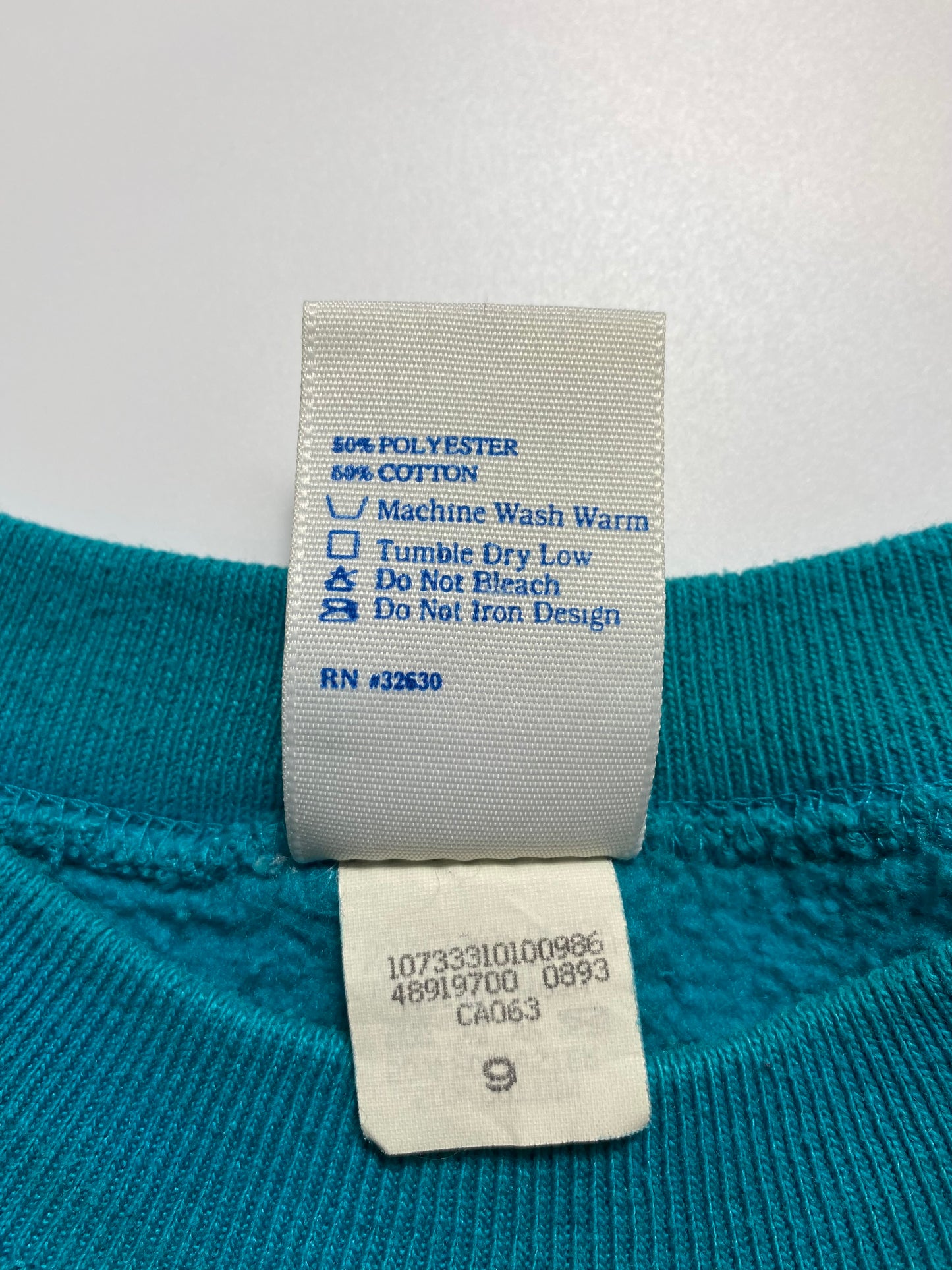 1993' NORTH CAROLINA CHARLOTTE HORNETS Made in USA Size XL Vintage NBA Sweat-shirt / K6153