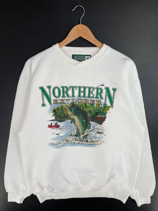 Vintage NORTHERN EXPLORER Size Approx.M Vintage Animal Sweat-Shirt / E53