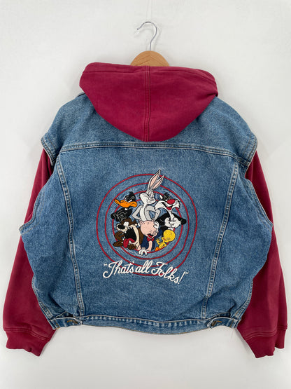 Vintage LOONEY TUNES Size L Denim Jacket / A7319