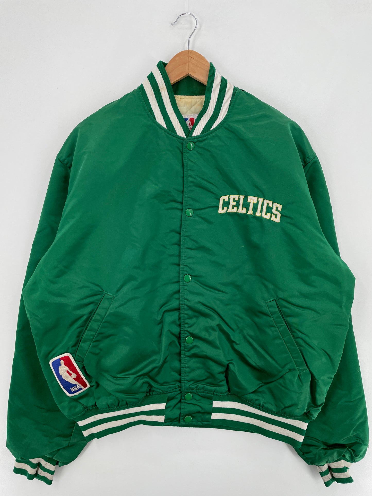 90's STARTER x BOSTON CELTICS Made in USA Size XL Vintage NBA Nylon Padded Jacket / E863