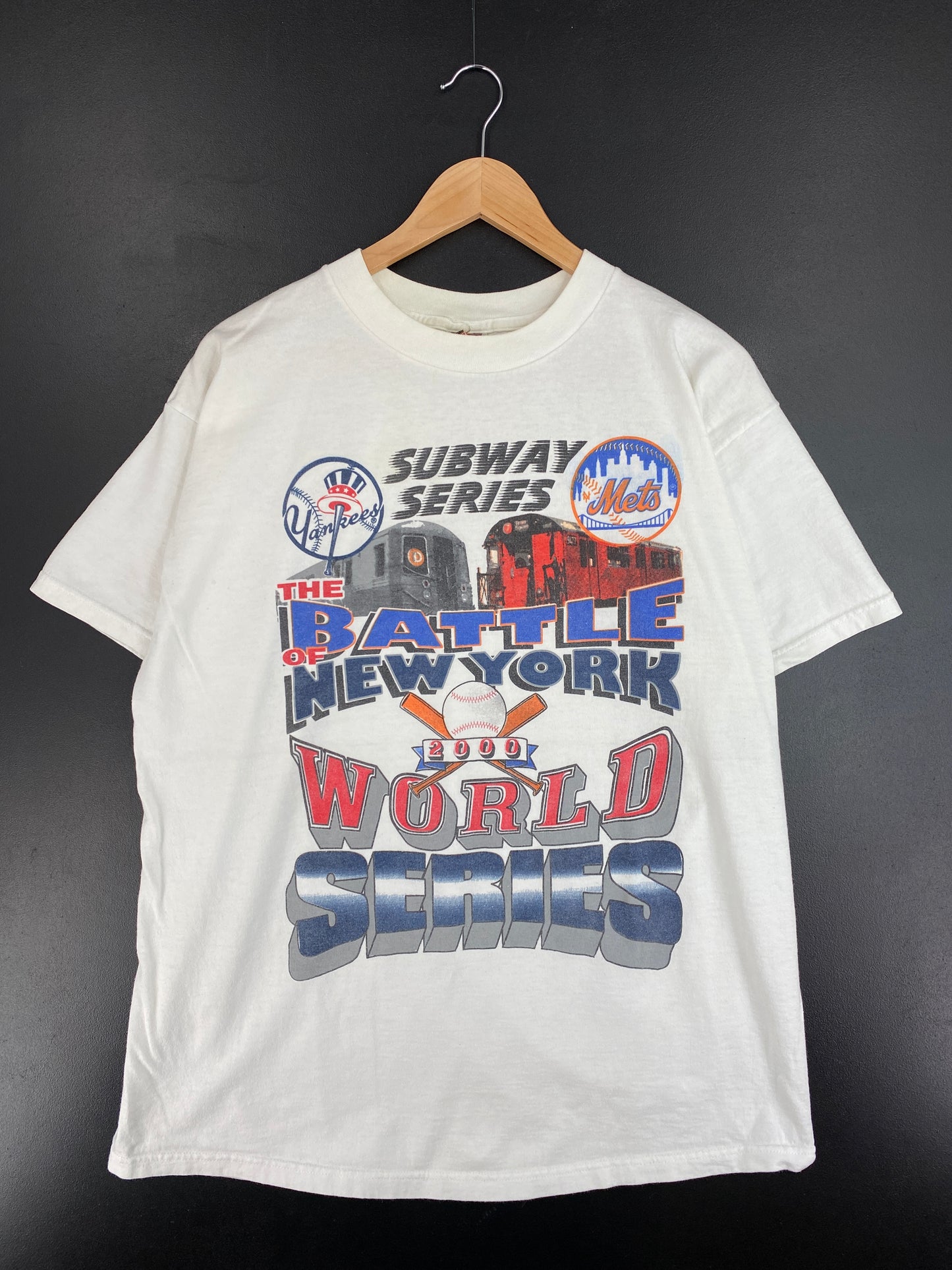 2000 SUBWAY SERIES NEW YORK YANKEES x NEW YORK METS Size XL Vintage MLB T-Shirt / E4540T