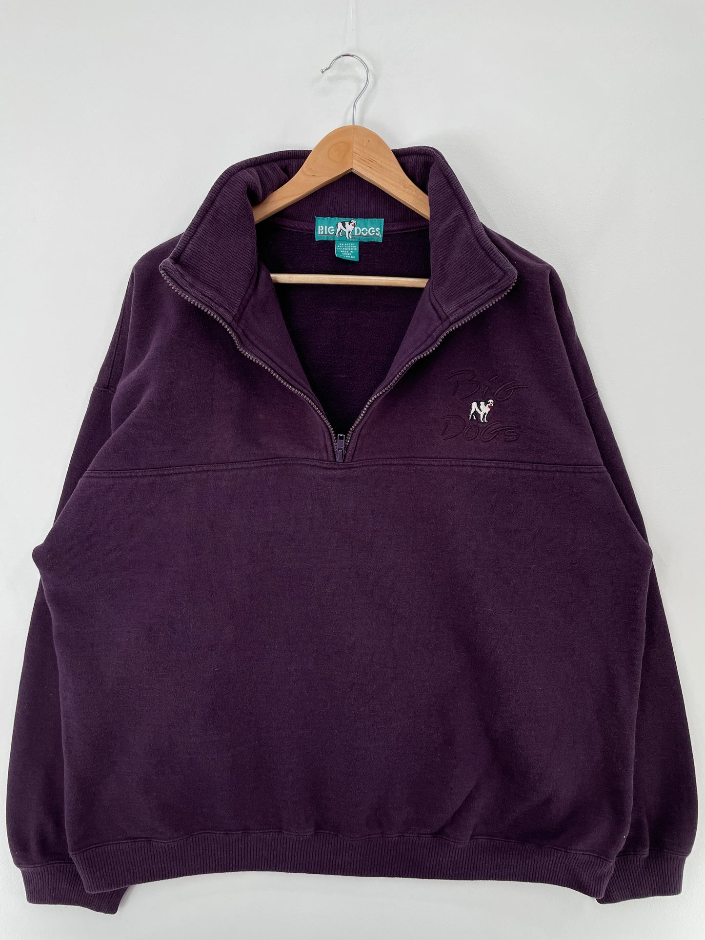 Vintage BIG DOG Size XL Vintage Animal Half Zip Sweat-shirt / E139