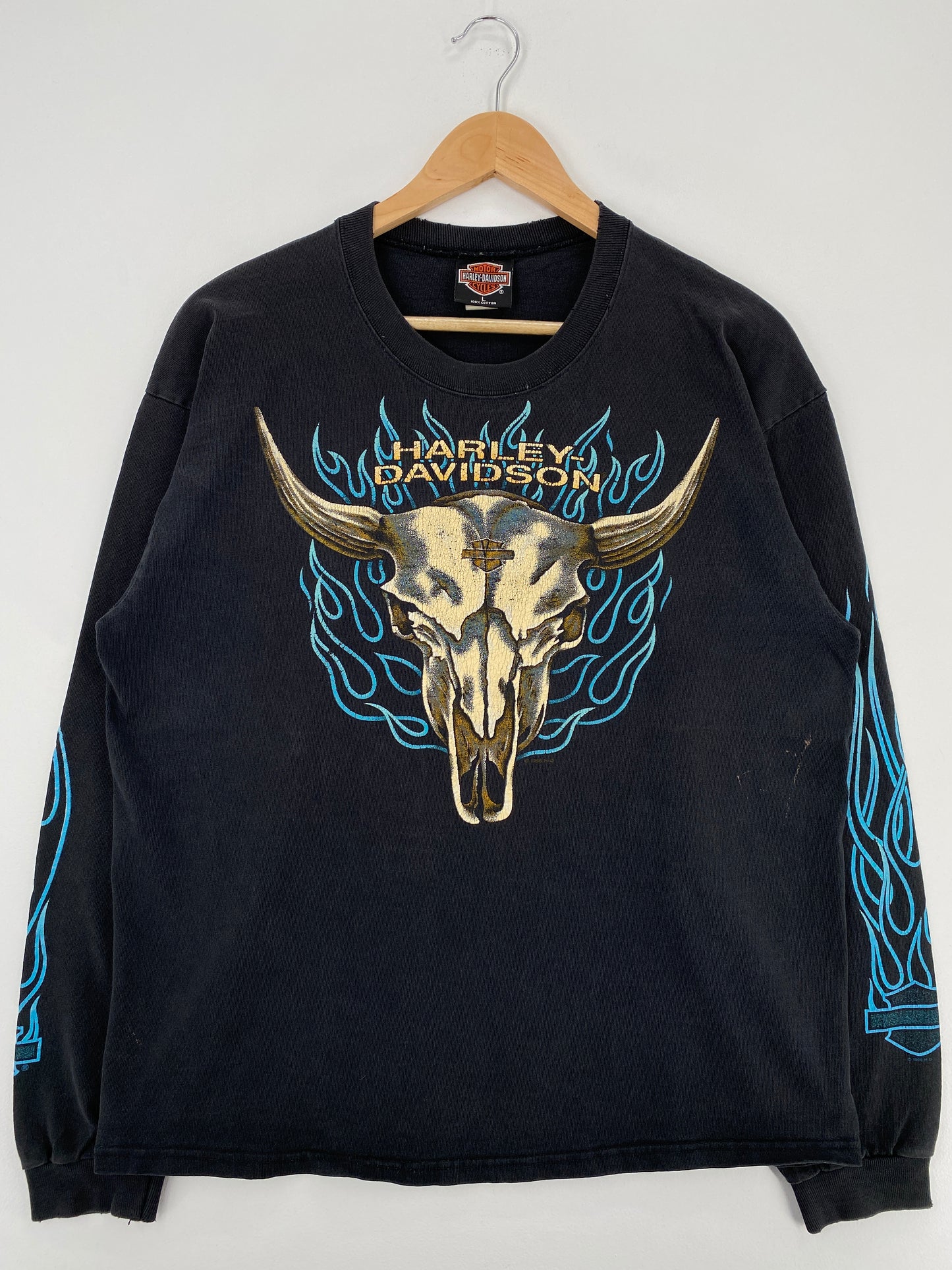 1996 HARLEY DAVIDSON Made in USA Size L Vintage Long Sleeve T-Shirts / A3976