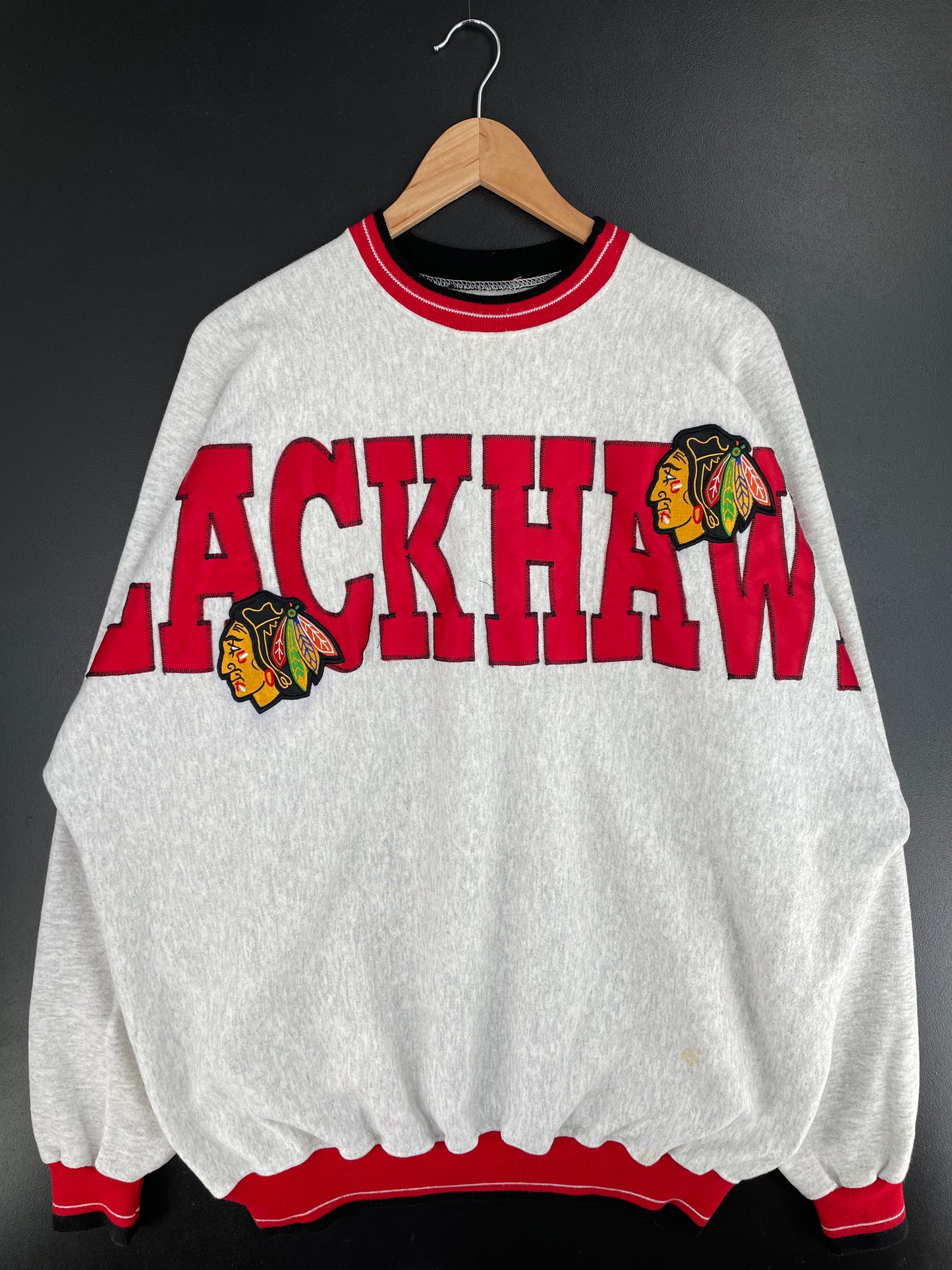 90's CHICAGO BLACKHAWKS Made in USA Size XXL Vintage NHL Sweat-Shirt / A9767