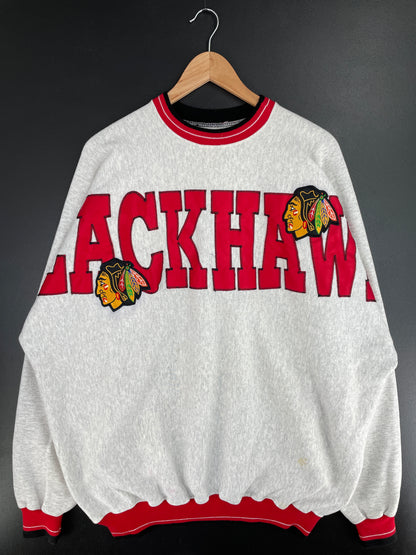 90's CHICAGO BLACKHAWKS Made in USA Size XXL Vintage NHL Sweat-Shirt / A9767