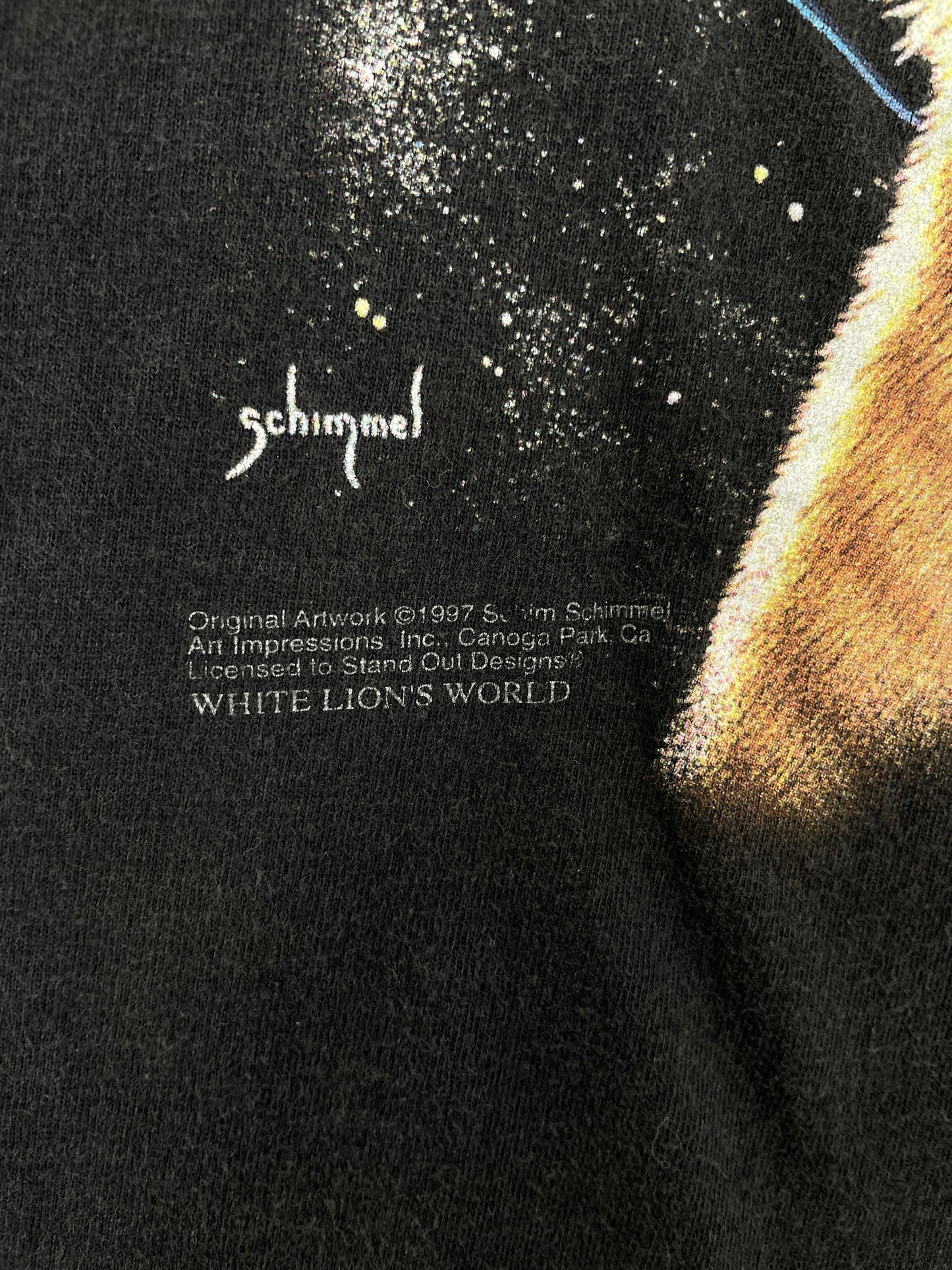 1997 WHITE LION'S WORLD Made in USA Size XL Vintage T-Shirt / A8808