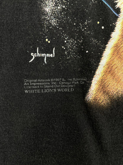 1997 WHITE LION'S WORLD Made in USA Size XL Vintage T-Shirt / A8808