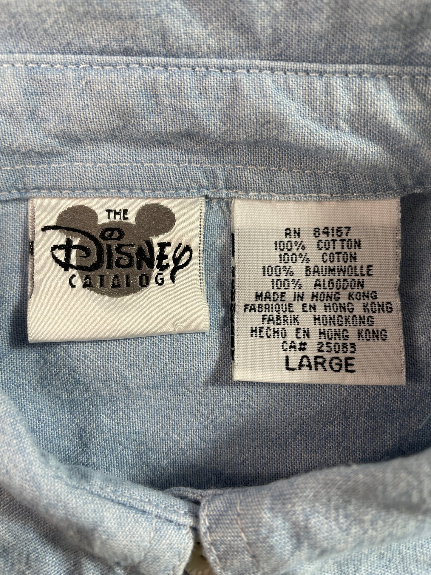 00' DISNEY JIMINY CRICKET Size L Vintage Button down Shirt / E5134B