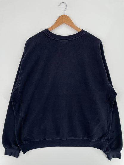 Vintage NAVY Size XL Vintage College Sweat-shirt / E669