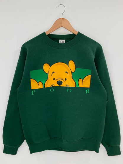 00' DISNEY POOH Made in USA Size S-M Vintage Sweat-shirt / K7541