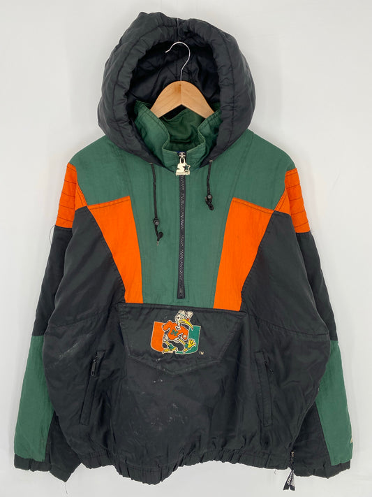 Vintage STARTER x MIAMI HURRICANES Size L Nylon Padded Jacket  / K8335