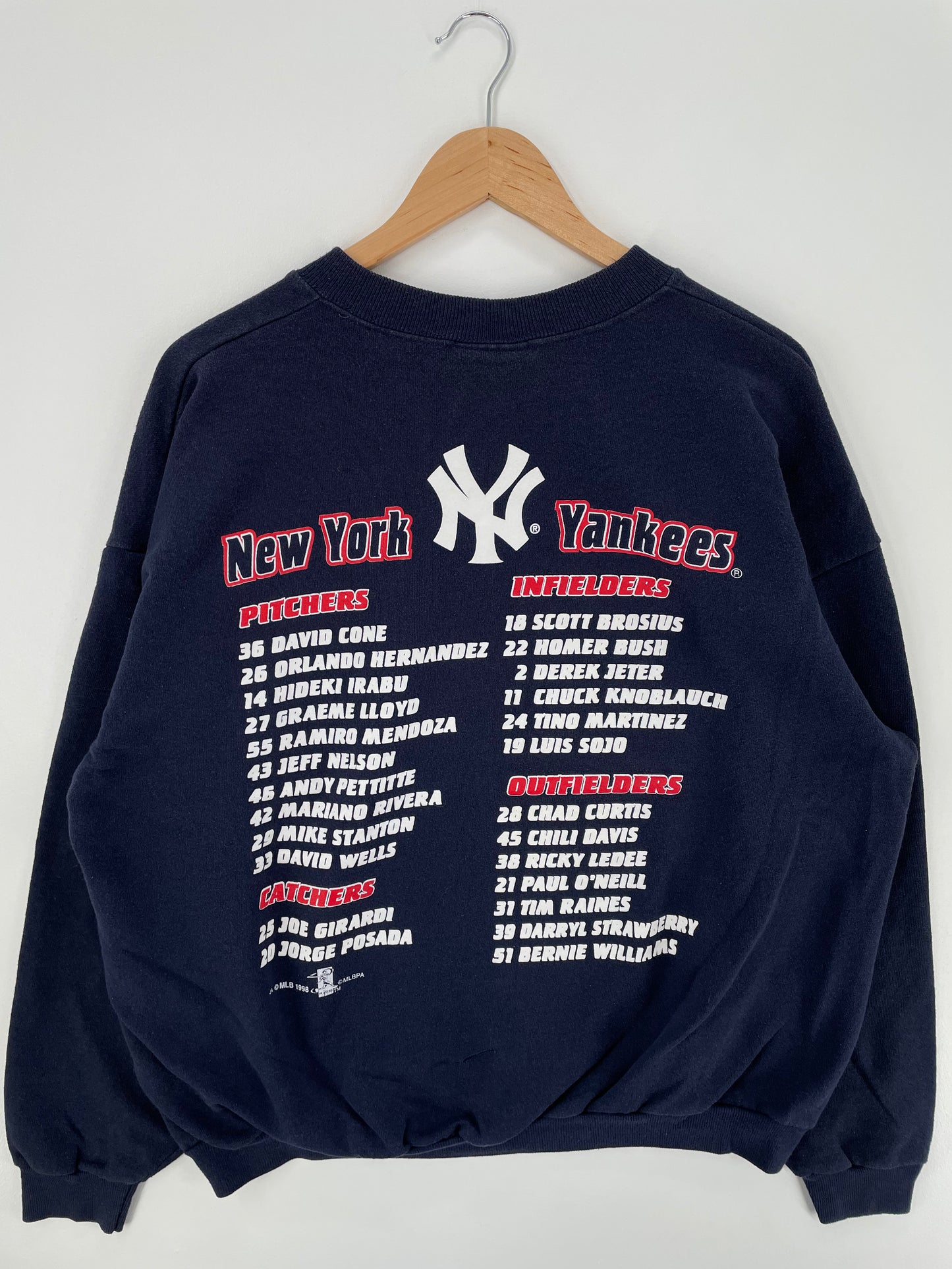 1998 NEW YORK YANKEES Made in USA Size XL Vintage MLB Sweat-shirt / A862