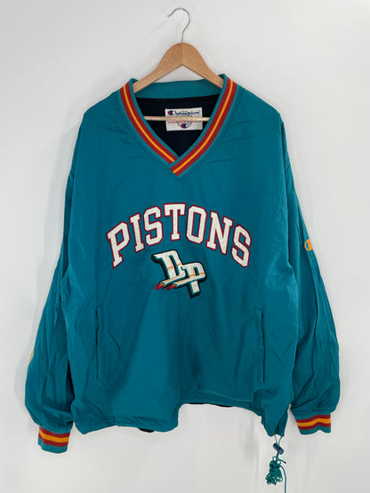 Vintage Champion x DETROIT PISTONS Size XL NBA Reversible Nylon Jacket  / K7264