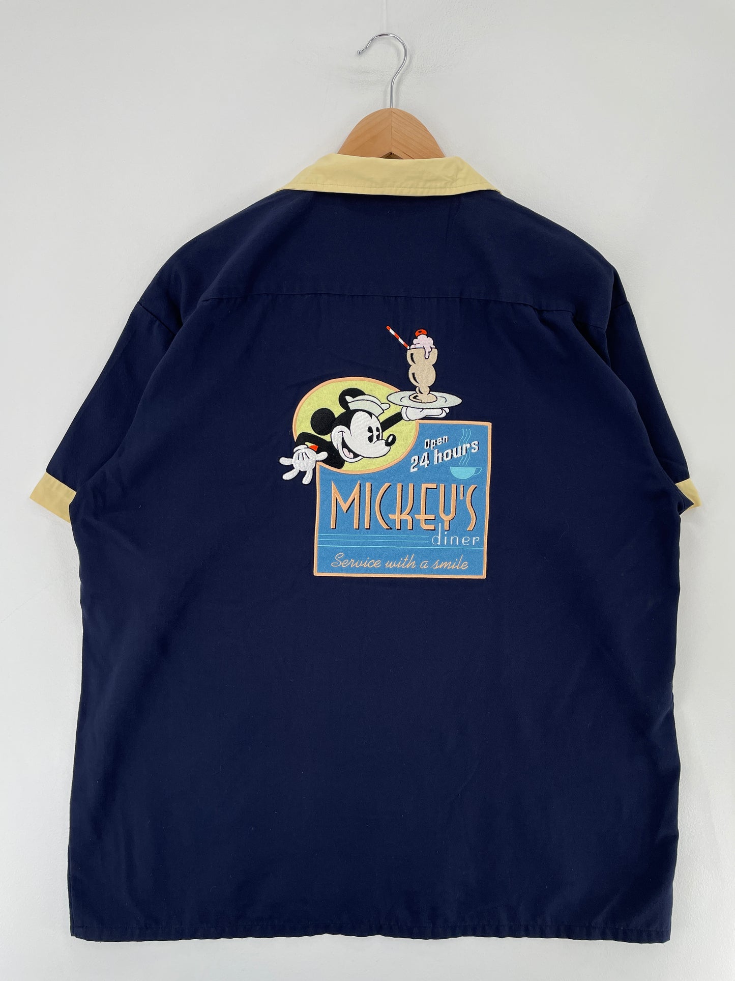 00' DISNEY MICKEY Size L Vintage Button Down Shirt / E6749B
