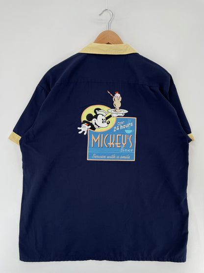 00' DISNEY MICKEY Size L Vintage Button Down Shirt / E6749B